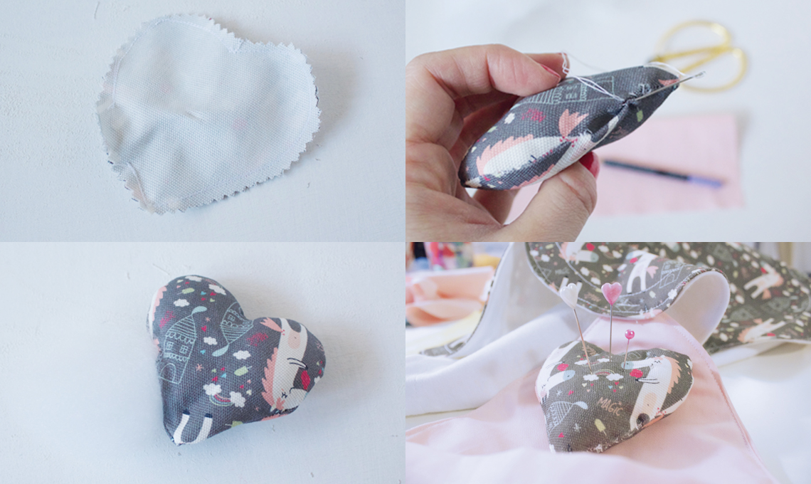 CasaFacile CBattello sewing pad cuori imbottiti