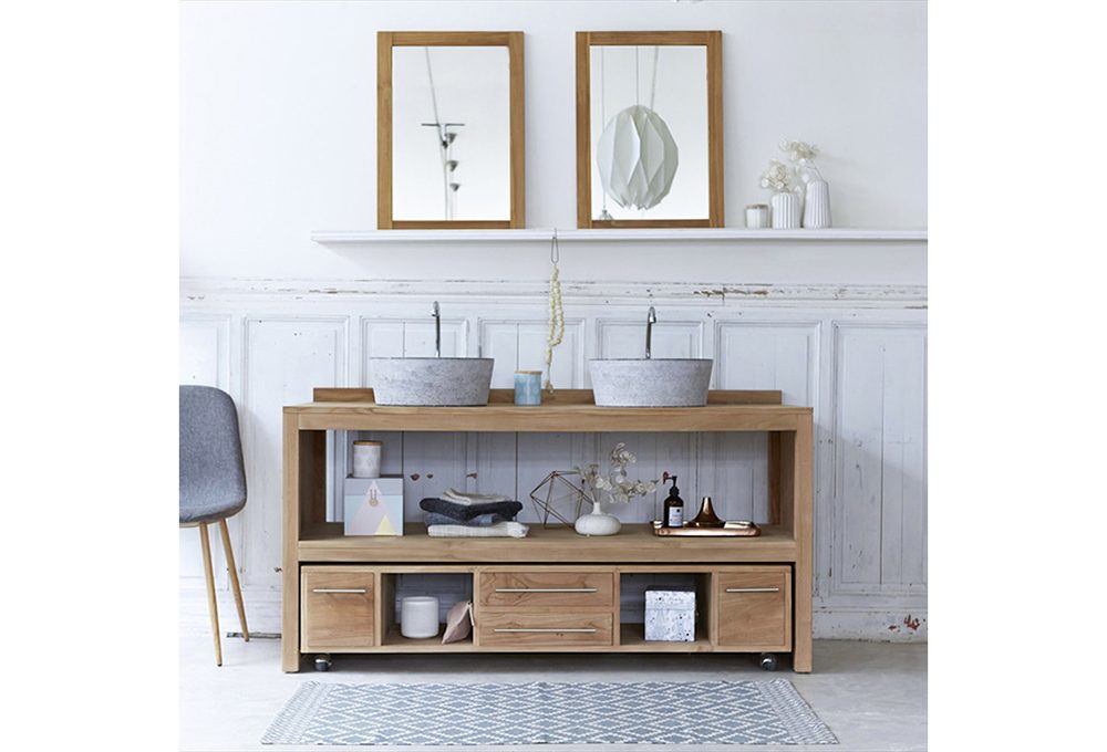 Bagno: zona lavabo in stile natural-chic