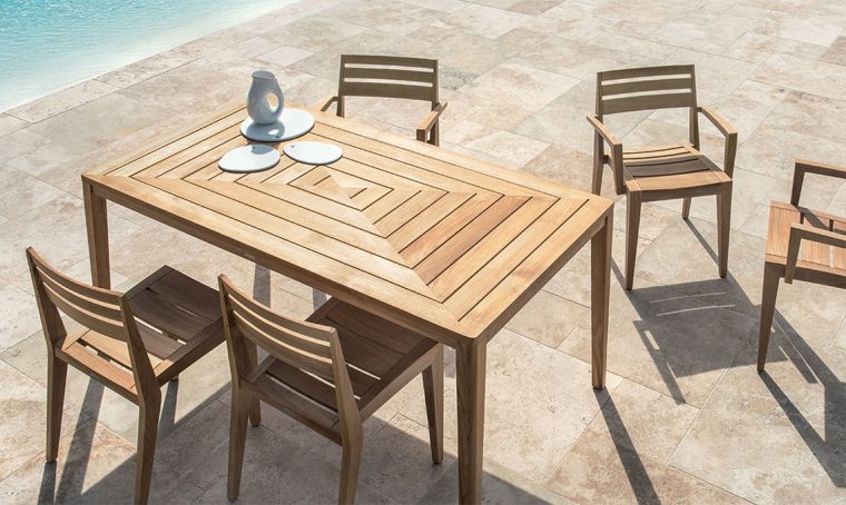 Tavoli rettangolari per il terrazzo e il giardino