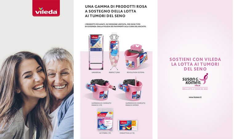 Vileda lancia ‘Promozione Rosa’ a sostegno della lotta contro i tumori al seno