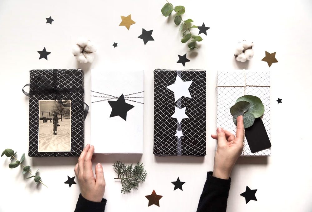 4 idee per pacchetti regalo originali in bianco e nero