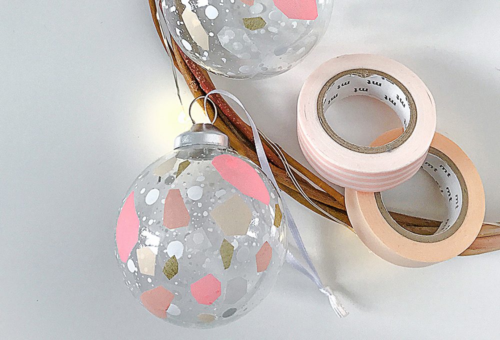 Palline di Natale effetto graniglia