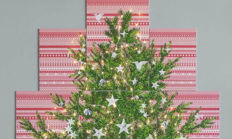 Decorare una parete con l’albero di Natale ispirato alle isole Faroe