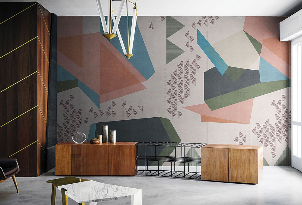 Carta da parati: tendenze 2019 in Living Coral