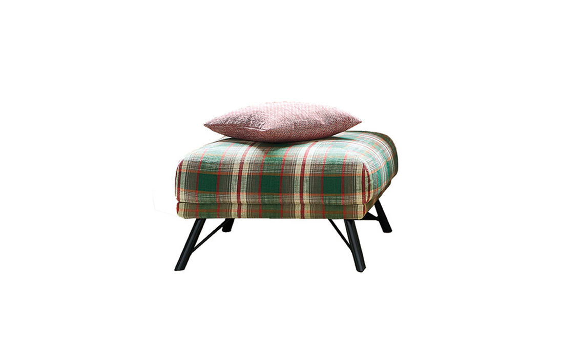 pouf tessuto quadri