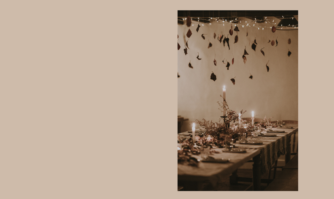 mise en place con foglie