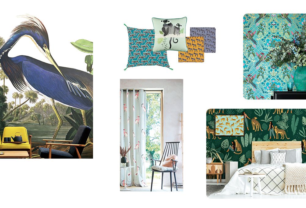 Trend 2019: animali su tessuti e carte da parati