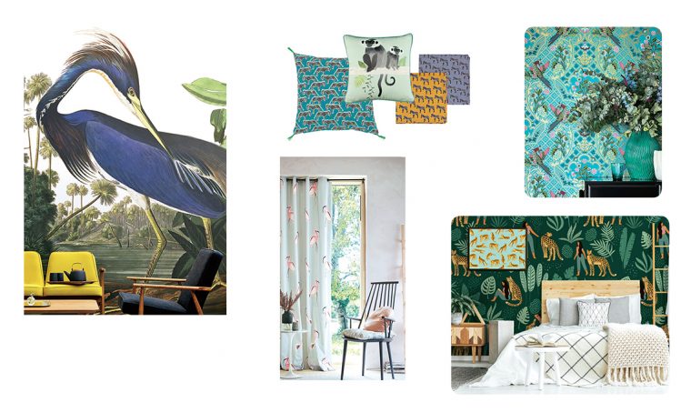 Trend 2019: animali su tessuti e carte da parati