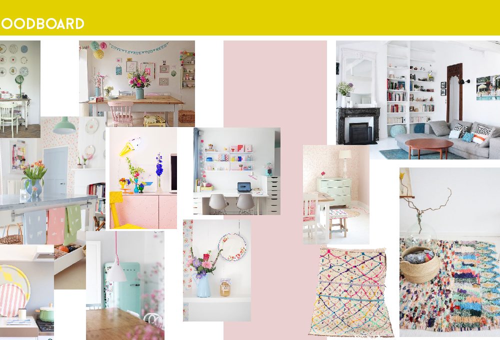 Consigli di colori per il soggiorno nei toni pastello