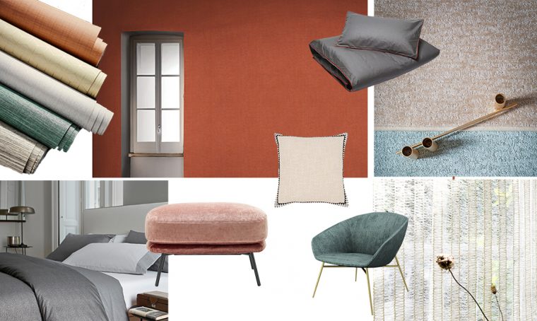Trend 2019: tessuti e wallpaper tinta unita effetto 3D