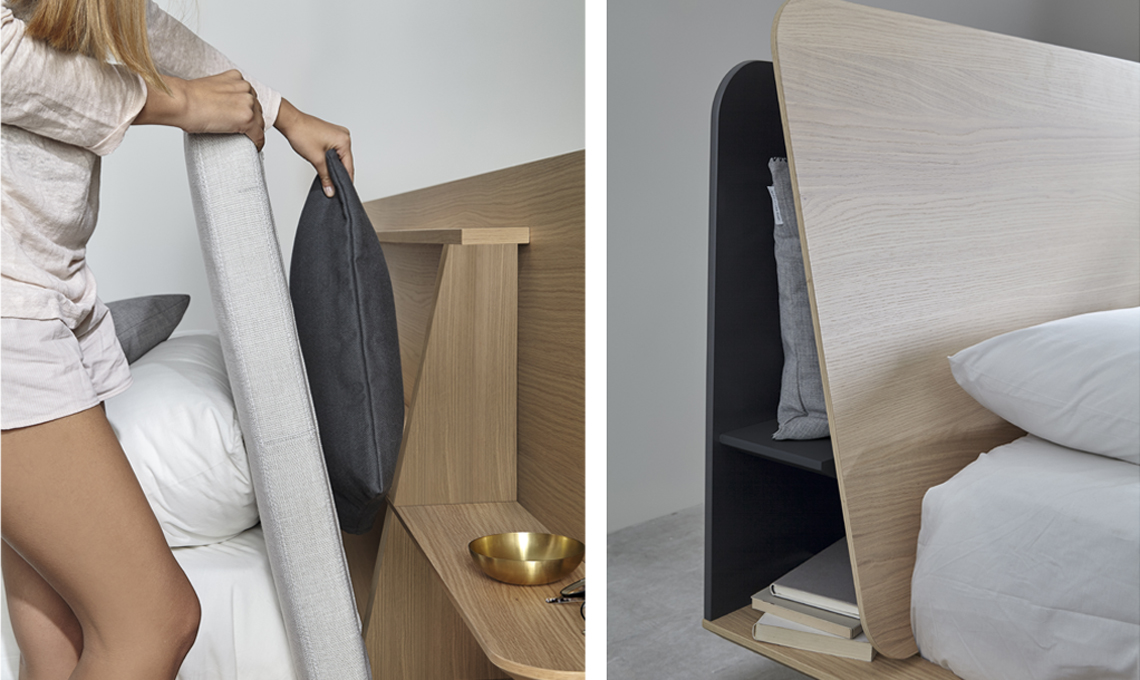 letto con testata contenitore