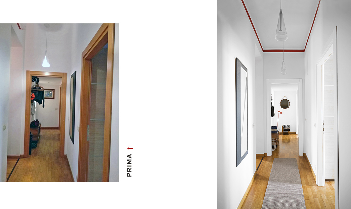 casa prima e dopo corridoio