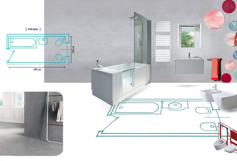 Relooking di un bagno di medie dimensioni