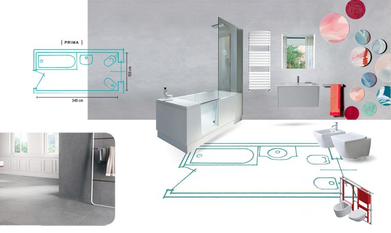 Relooking di un bagno di medie dimensioni