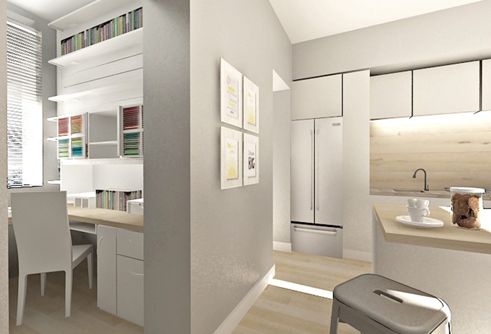 Come ricavare studio e cabina armadio in un trilocale