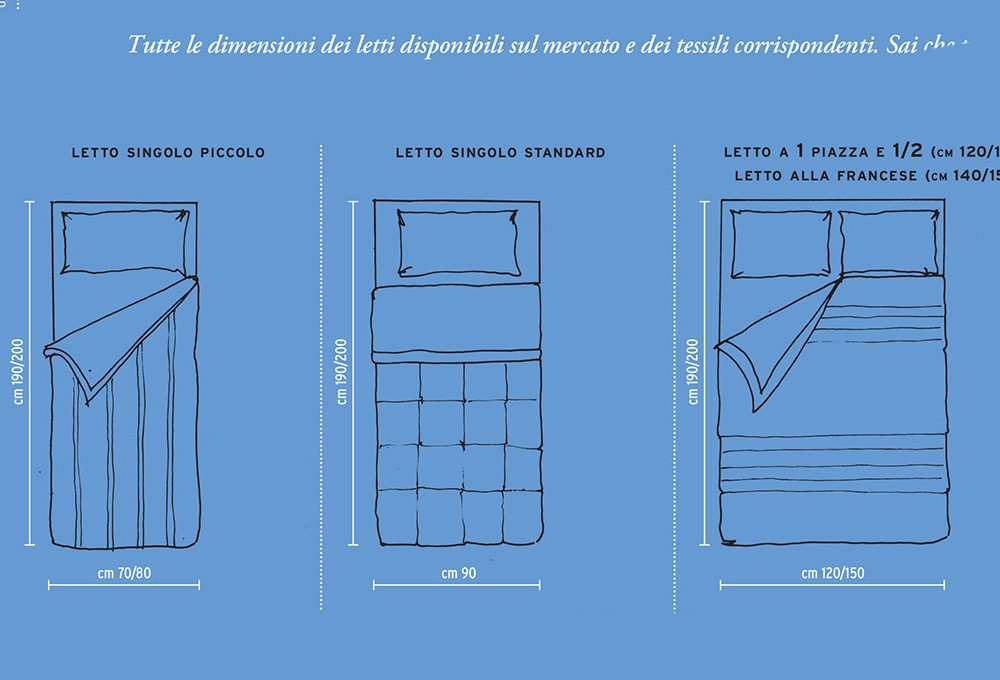 Misure: letti, lenzuola, coperte e piumini