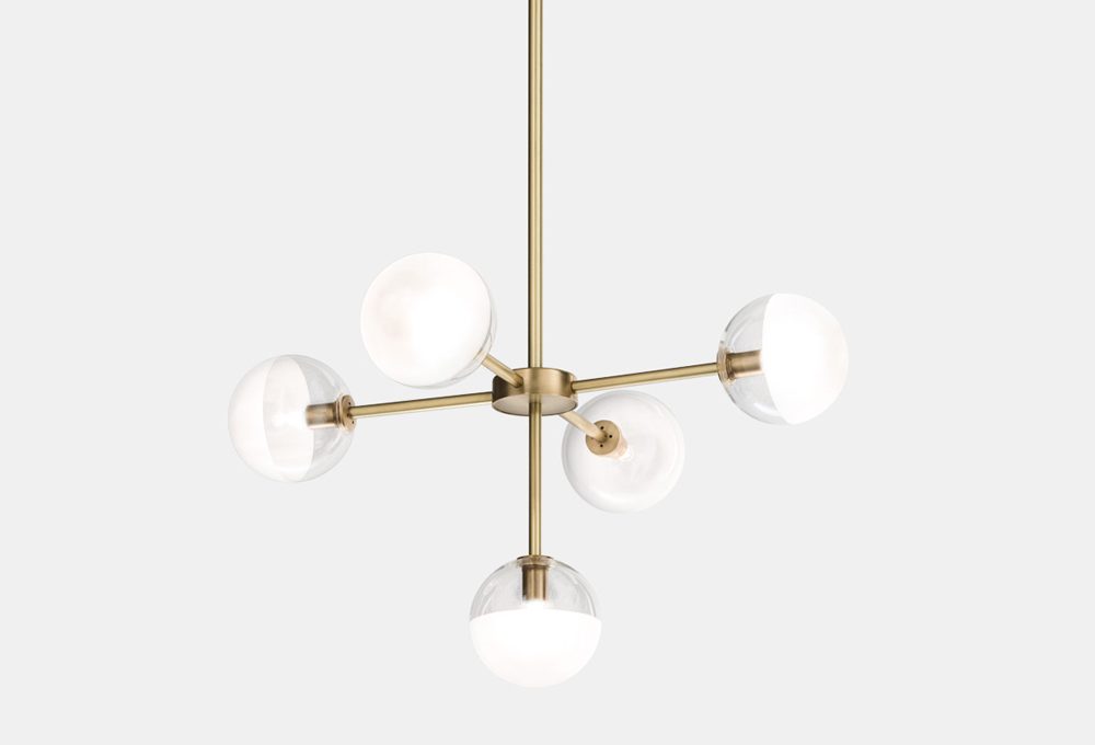 Lampadari moderni in vetro e ottone