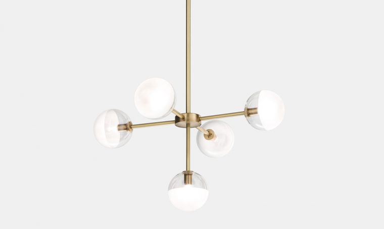 Lampadari moderni in vetro e ottone