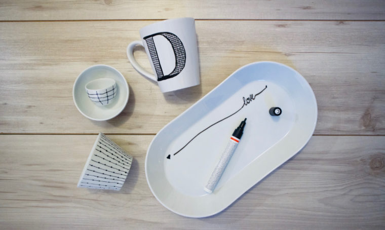 Ceramiche decorate con motivi black&white