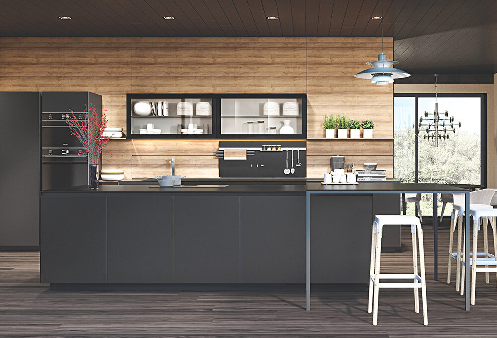 Tendenze: vetro + nero per eleganza e praticità in cucina