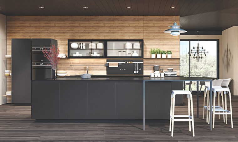 Tendenze: vetro + nero per eleganza e praticità in cucina