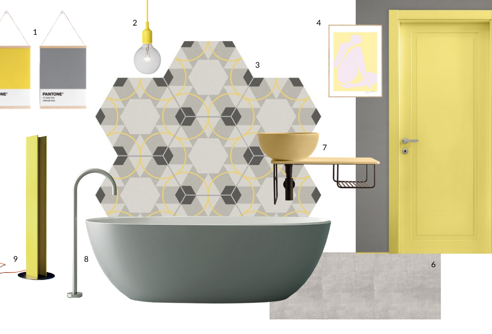 Il bagno si veste con le tonalità Pantone 2021