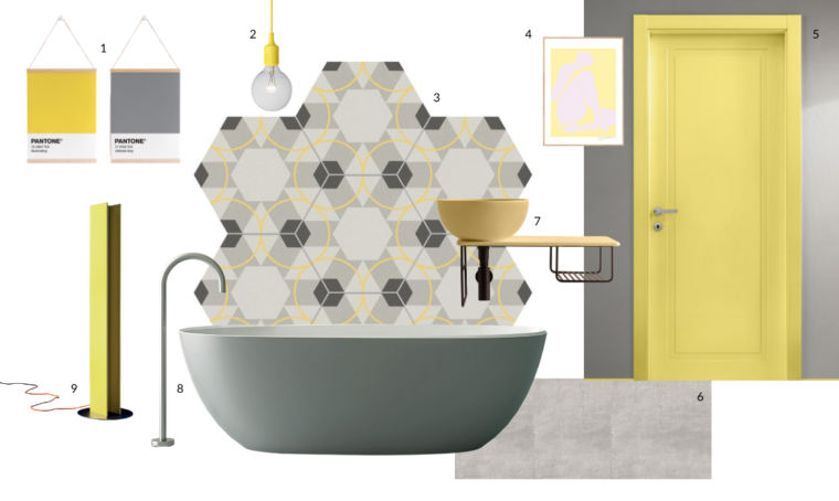 Il bagno si veste con le tonalità Pantone 2021