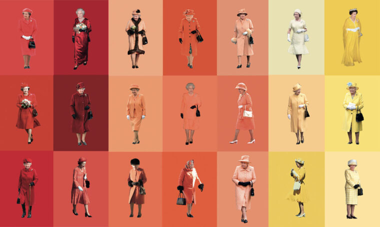 Le mille palette della Regina Elisabetta II racchiuse in un libro