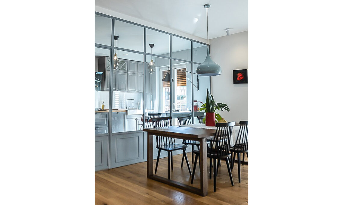 Parete vetrata cucina