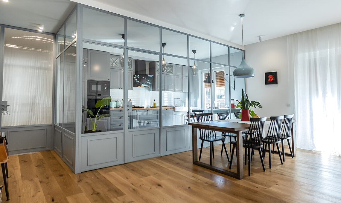 Vetrata divisoria cucina