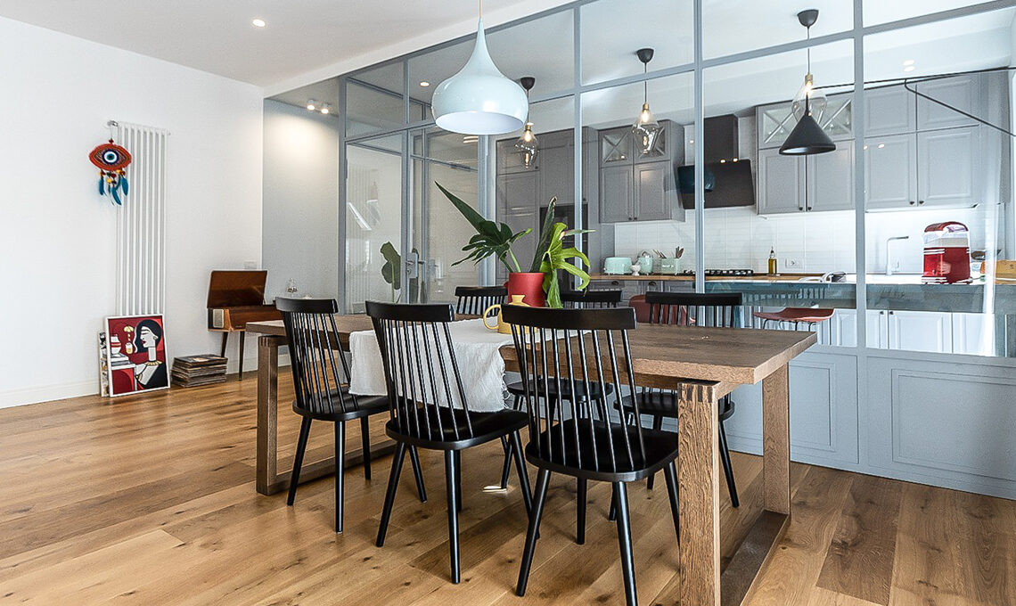 Parete vetrata cucina