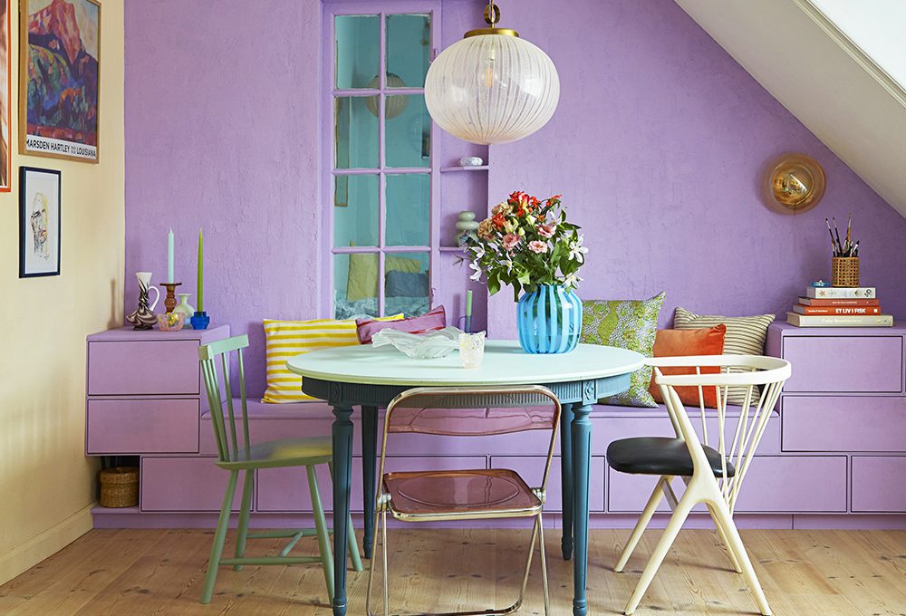 Casa color block: i trucchi di stile di un’amante del lilla