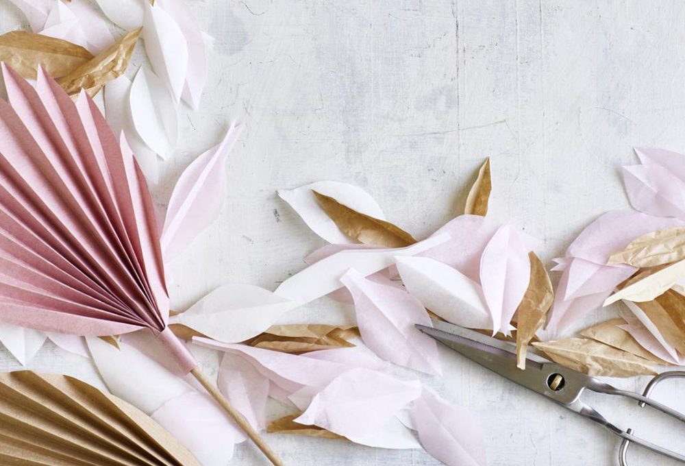Le palmette plissé con la tecnica della Paper Art