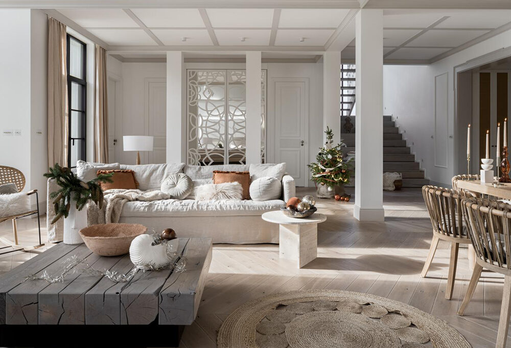 Materiali e colori morbidi come una carezza nella casa polacca