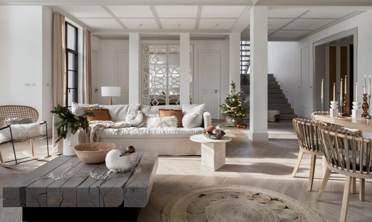 Materiali e colori morbidi come una carezza nella casa polacca