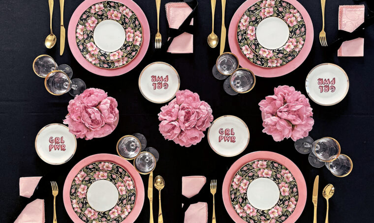 Mise en place: attrazione fatale tra rosa e nero