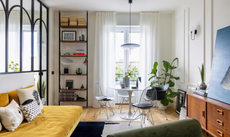 Prima & Dopo: 60 mq vintage con vetrata ispirazione Art Déco